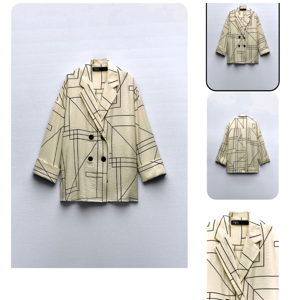 ZARA GEOMETRIC PRINT BLAZER - Picture 6 of 11